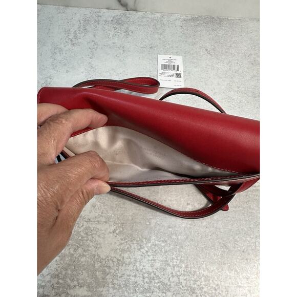 Kate Spade Reegan Smooth Leather Wallet Crossbody KB545 Candied Cherry Red NEW - Picture 7 of 9